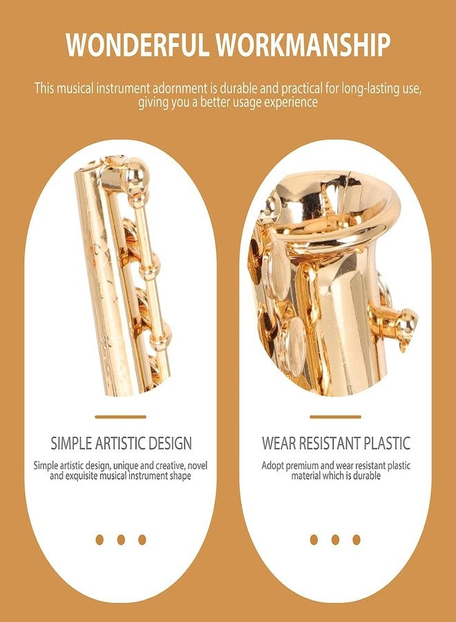 Overa Saxophone Music Box Classical Wind Up Twirling Music Box Rotating Base Brass Wind Instrument (Pack of 1) - Image 4